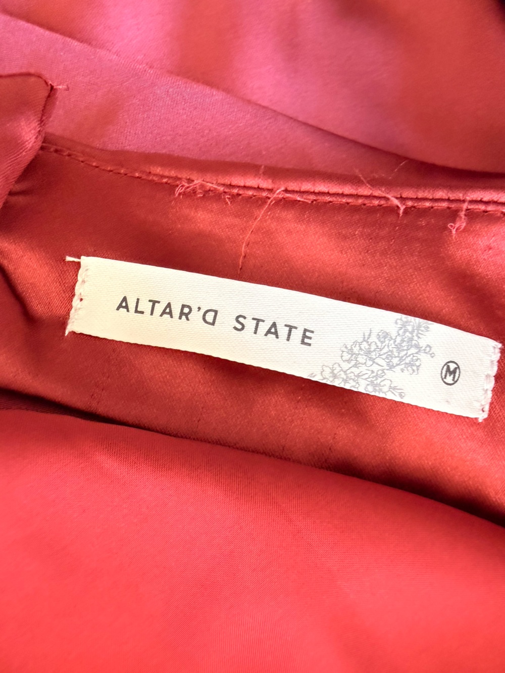 Altar’d State Ren Satin Maxi Dress Sienna Rust Dress Medium - Picture 10 of 14